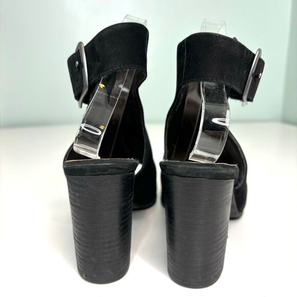 Vionic Blakely Black Leather Peep Toe Ankle Strap Mule Bootie 9.5 - Picture 5 of 10